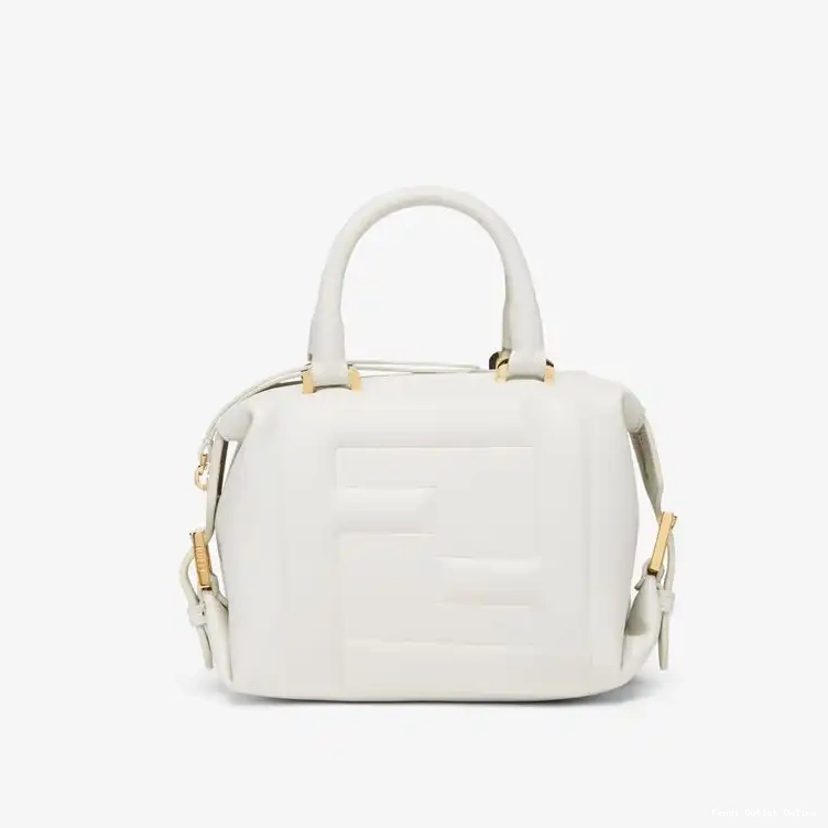 Affordable Nappa FF White Fendi Bag Leather Mini In Cube 0618